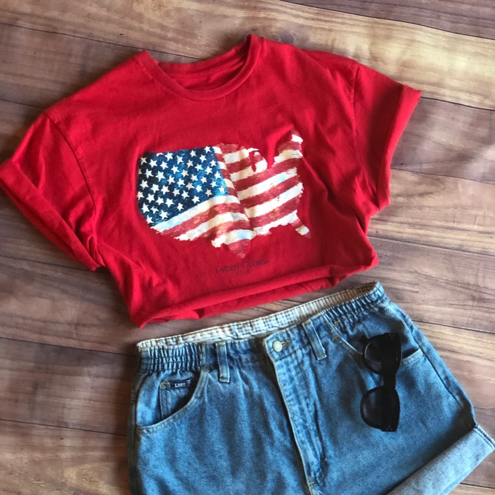 American Flag USA Crop Top
